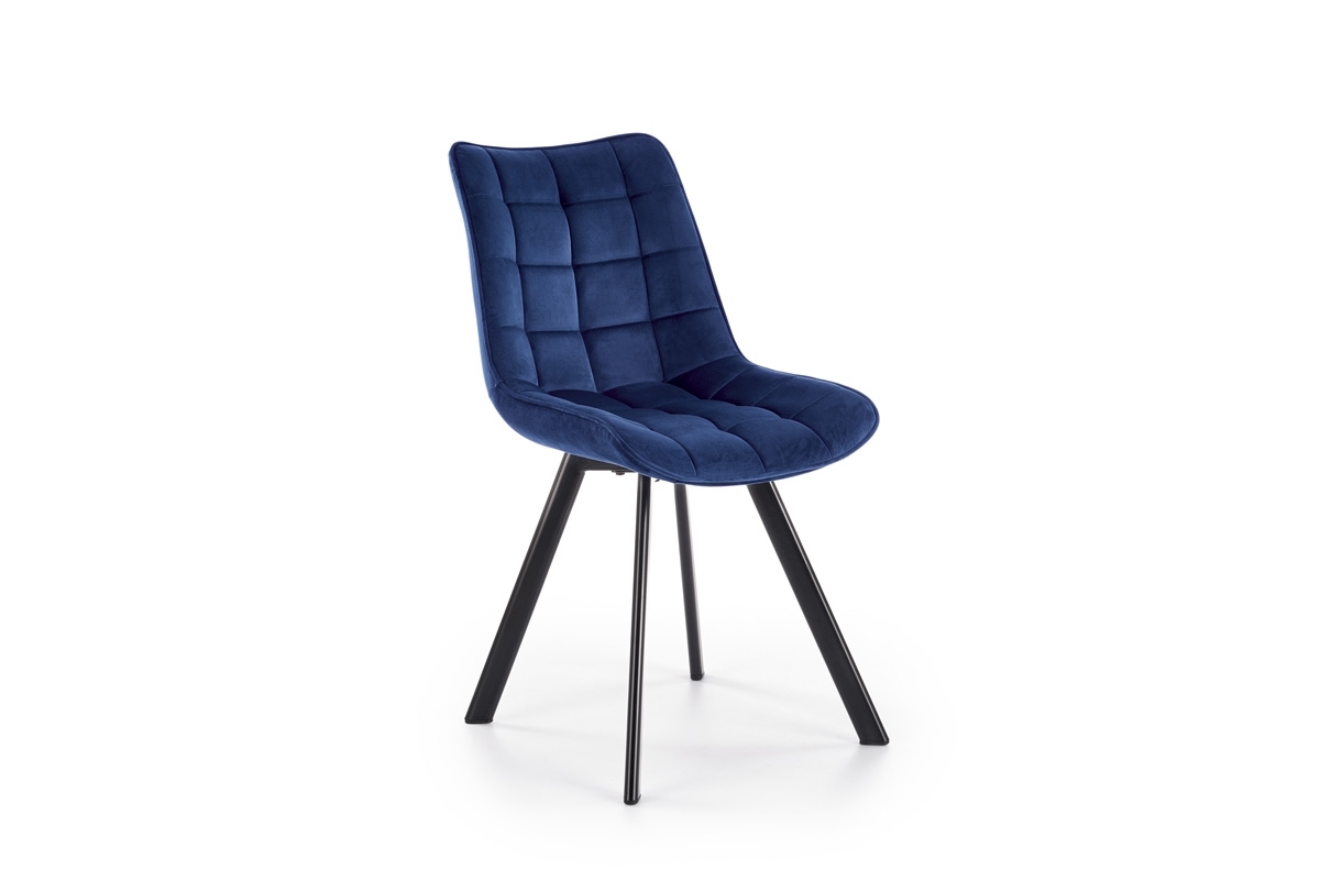 Čalouněná jídelní židle K332 - námořnická modrá Židle K332: Nohy - černé, Sedák - modrý