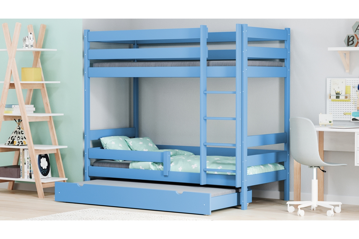 Posteľ Ala III poschodová PP 008 Certifikát Modré Detská posteľ