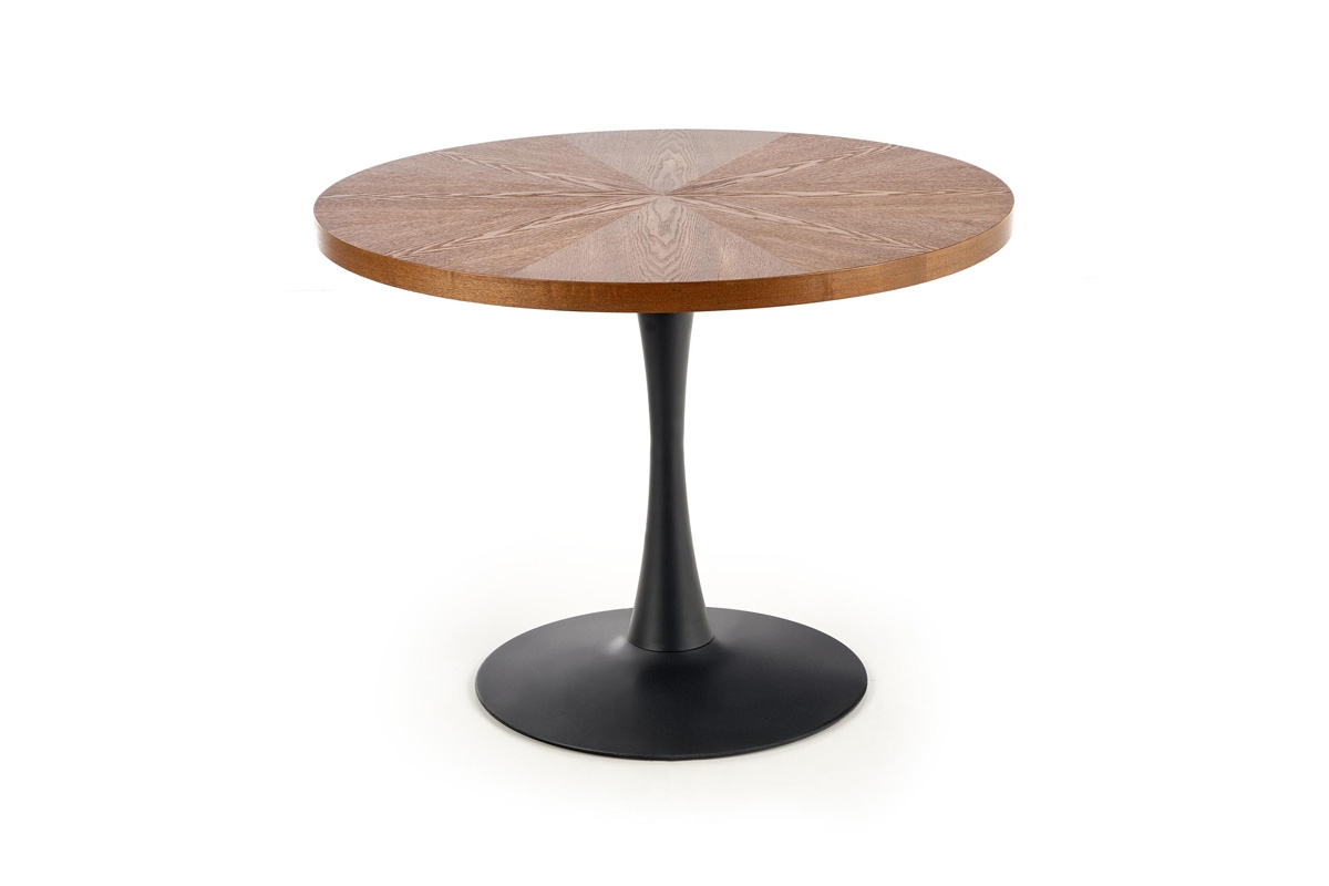 Okrúhly jedálenský stôl Carmelo 120 cm - orech / čierna Stôl do kuchni