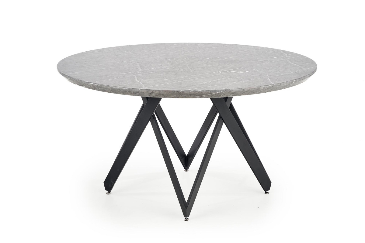 stôl Gustimo - Popolový mramor / Čierny stôl Gustimo - Popolový mramor / Čierny
