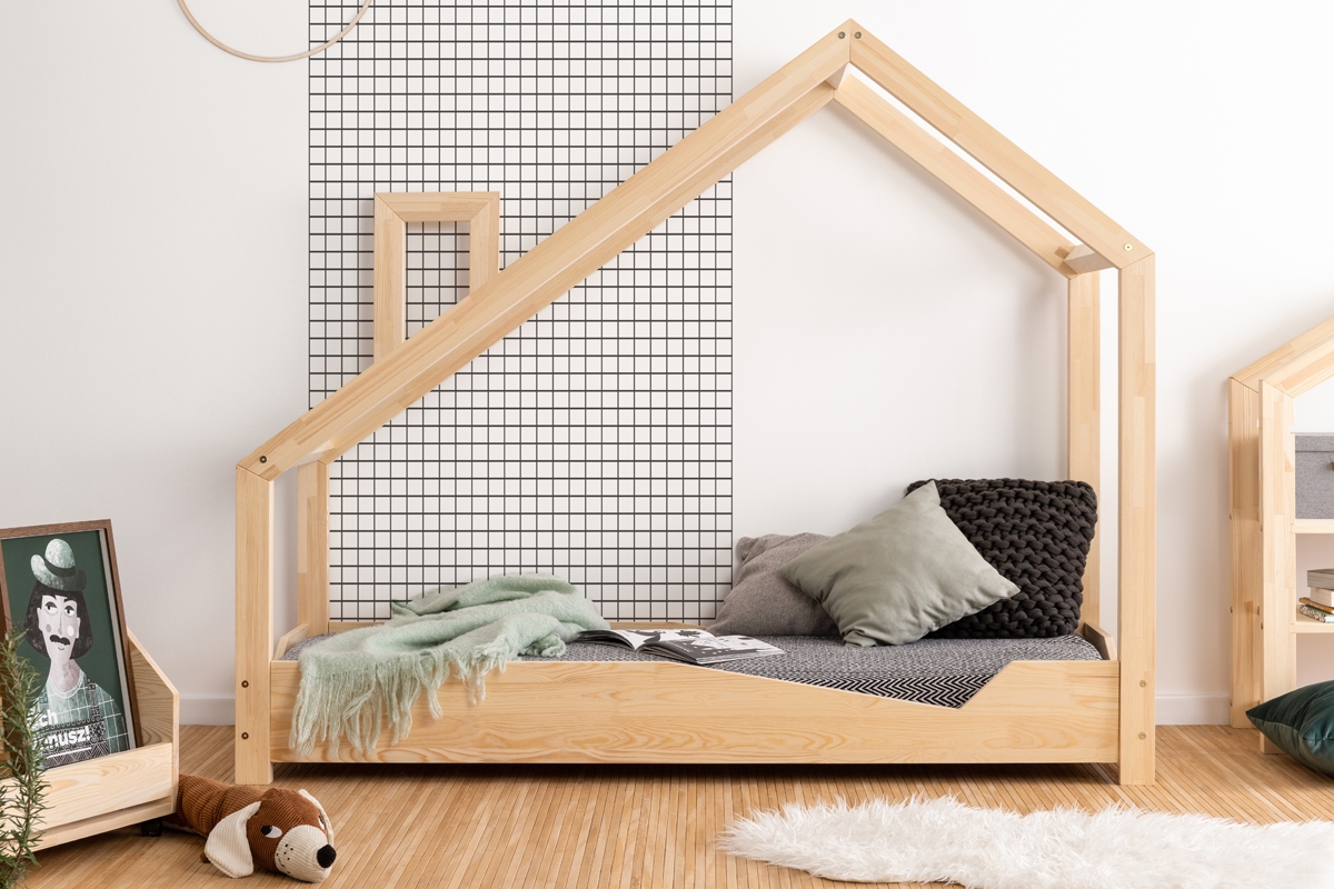 Detská posteľ domček s komínom Luppo A posteľ v tvare domčeka 