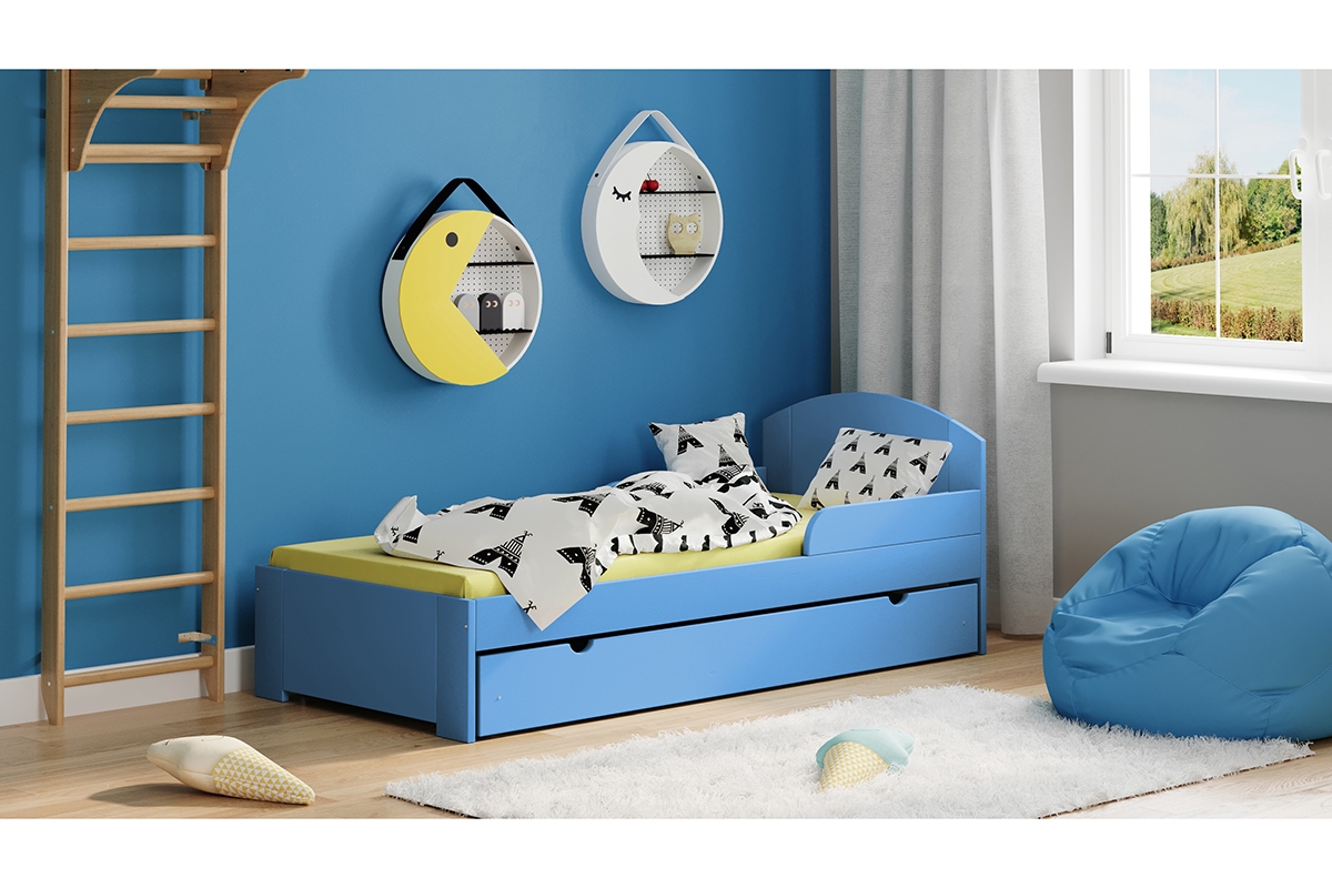 Postel dětská Fibi II přízemní výsuvná postel Modré