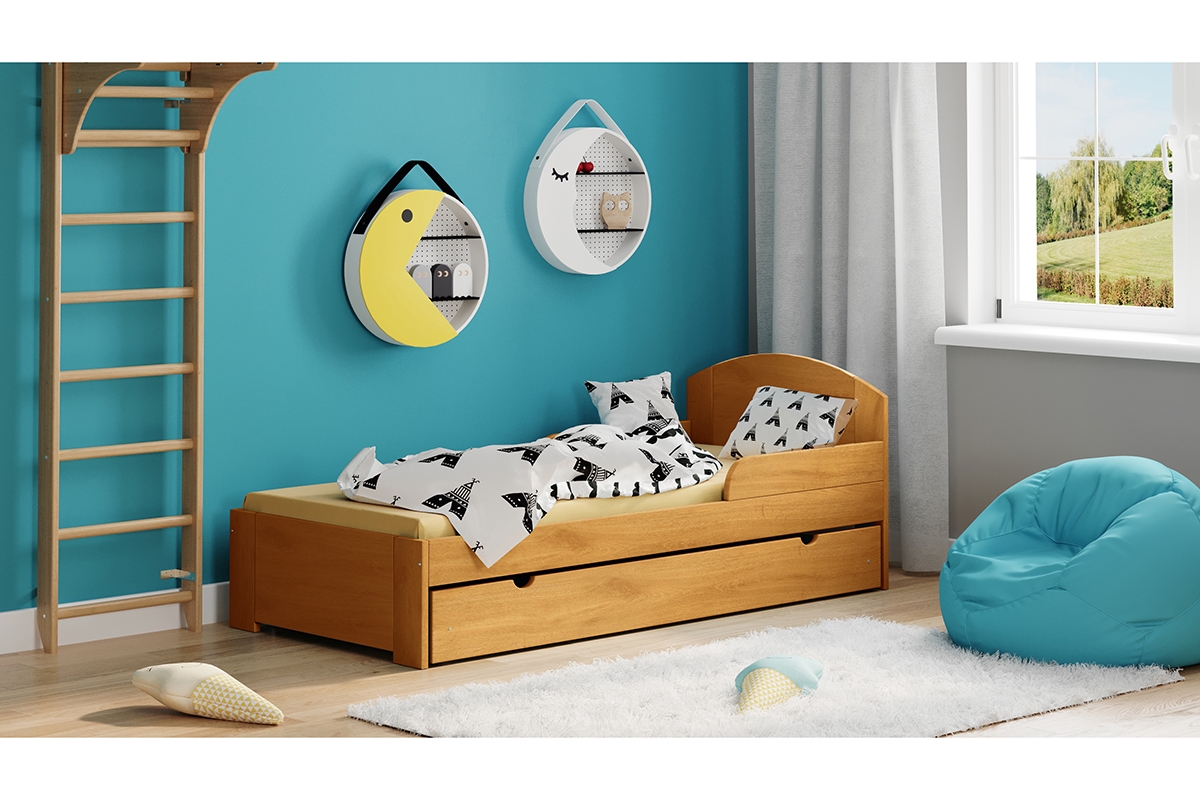 Postel dětská Fibi II přízemní výsuvná postel w barevným odstínu olchy