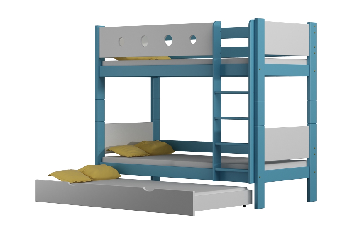Postel patrová dřevěná Feliks do 3 os. postel se zásuvkou s matrací