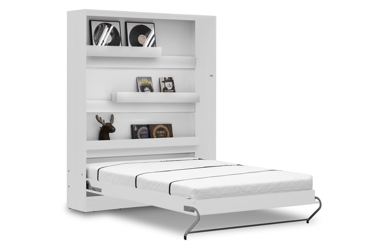 Vertikálna sklápacia posteľ Basic 140x200 - biely mat Posteľ 