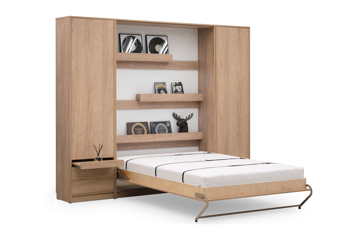 New Elegance függőleges összecsukható ágy 90x200 - világos sonoma-tölgy Vertikální sklápěcí postel 