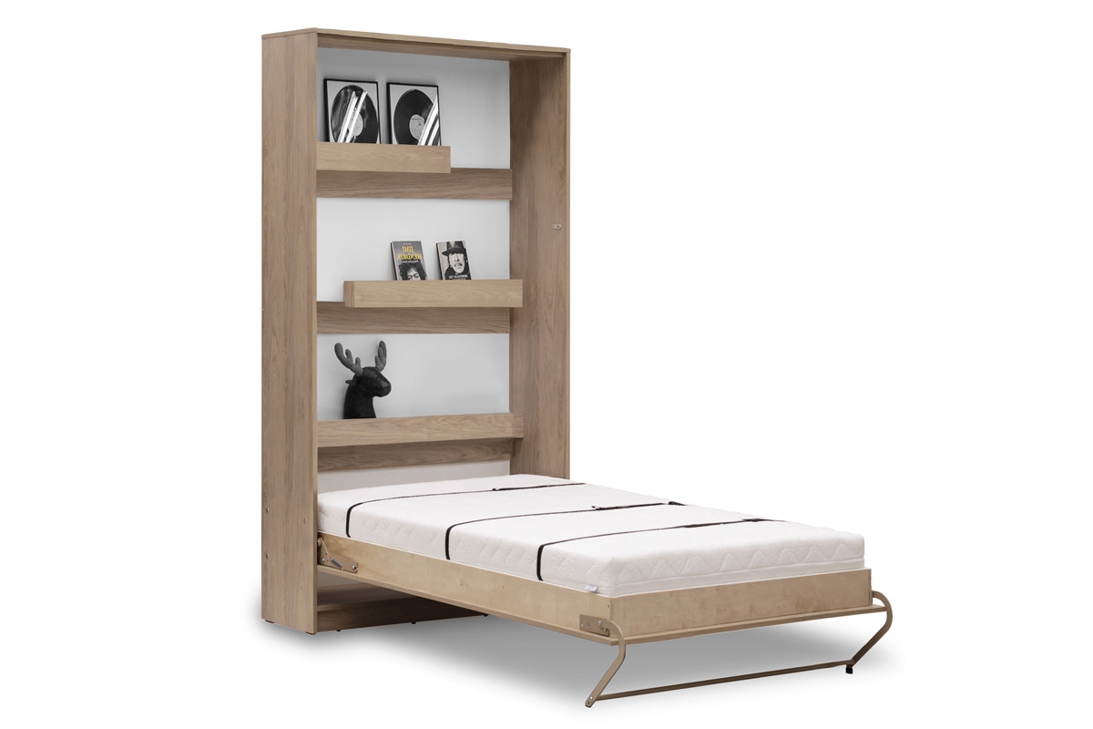 New Elegance függőleges összecsukható ágy 90x200 - világos sonoma-tölgy sklápěcí postel s policemi 
