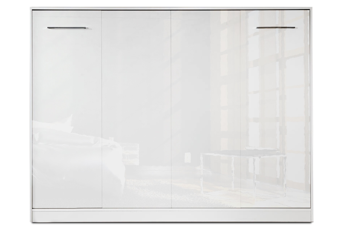 New Elegance vízszintes összecsukható ágy 140x200 - fényes fehér sklápěcí postel v bílém lesku