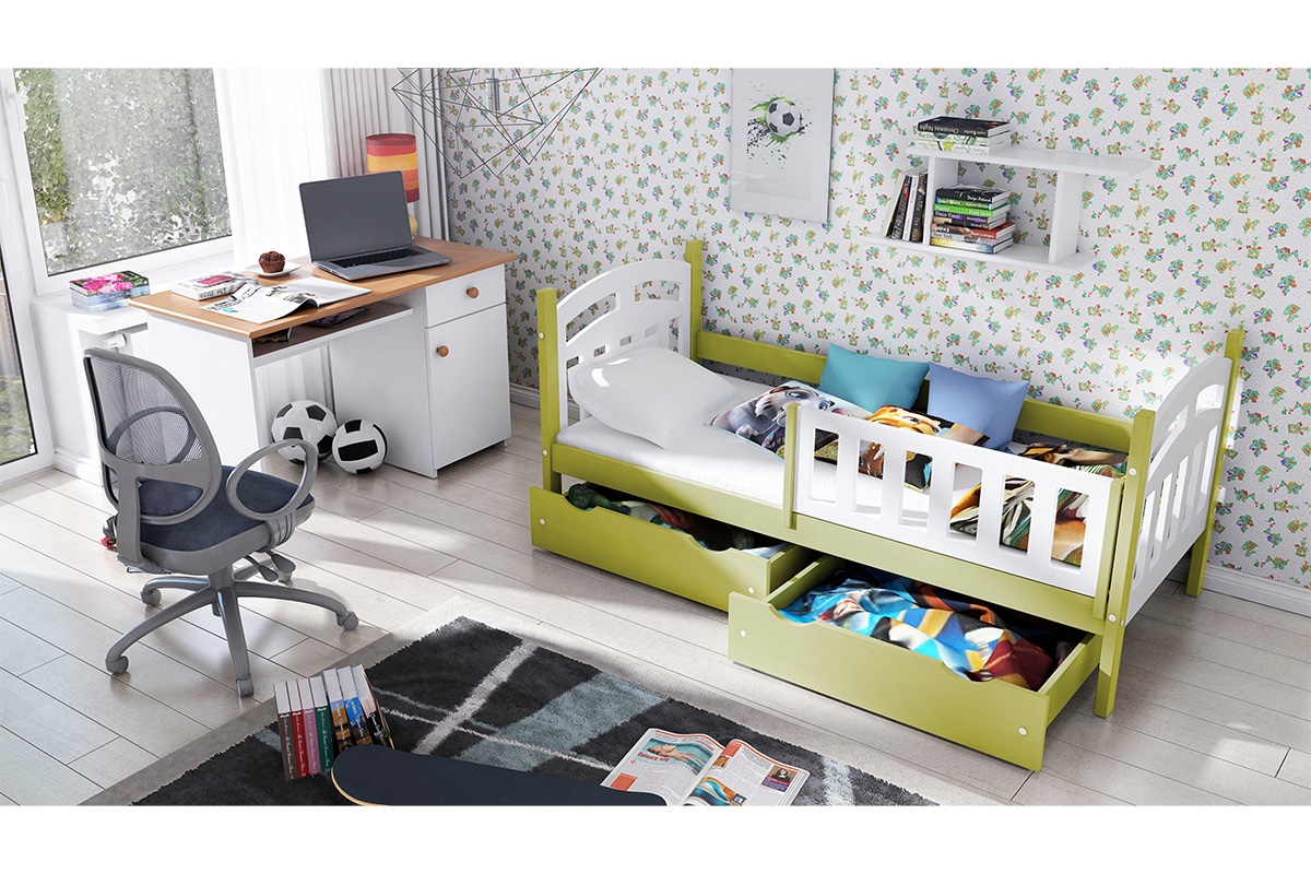 Jednoposchodová posteľ  Nati Posteľ Zelené