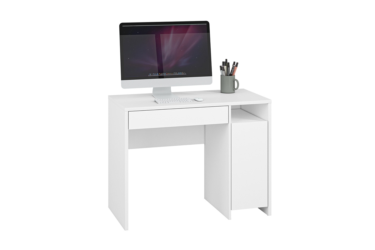 Písací stôl wolnostojace Kendo 02 z szuflada 102 cm - Biely Písací stôl biely
