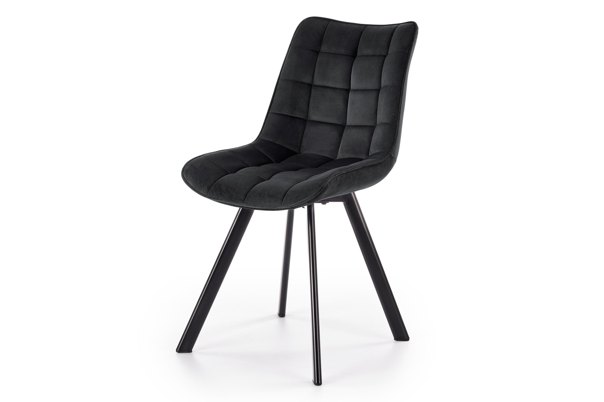 Čalúnená stolička K332 - čierna Stolička čalúnená K332 na kovových nohách - Čierny / čierny Nohy
