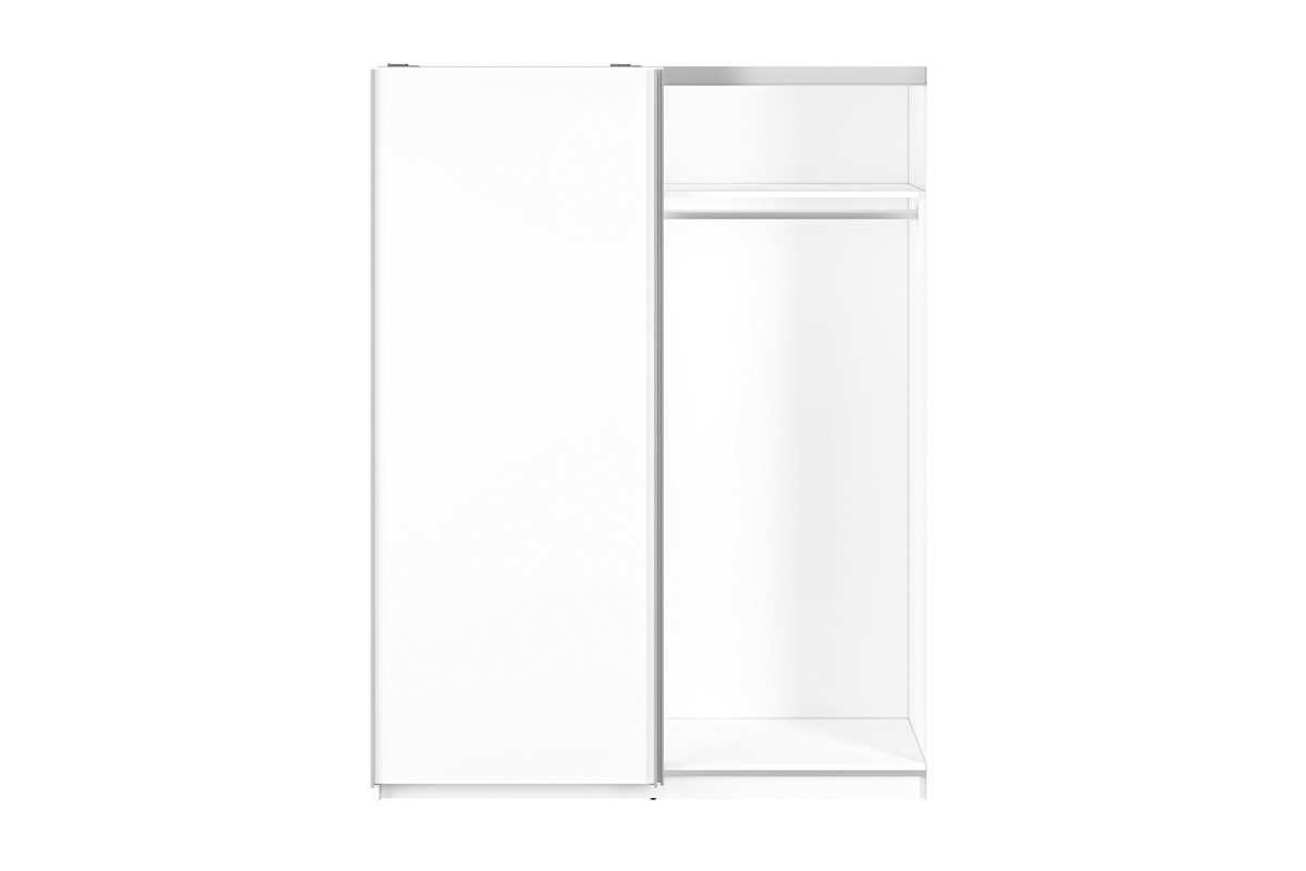 Skriňa s posuvnými dverami Kendo 07 - 151 cm - Biely Skriňa s vešiakovou tyčou