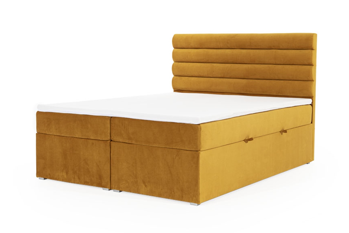 Boxspring postel Riminis 140x200 Žluté postel do sypailni 