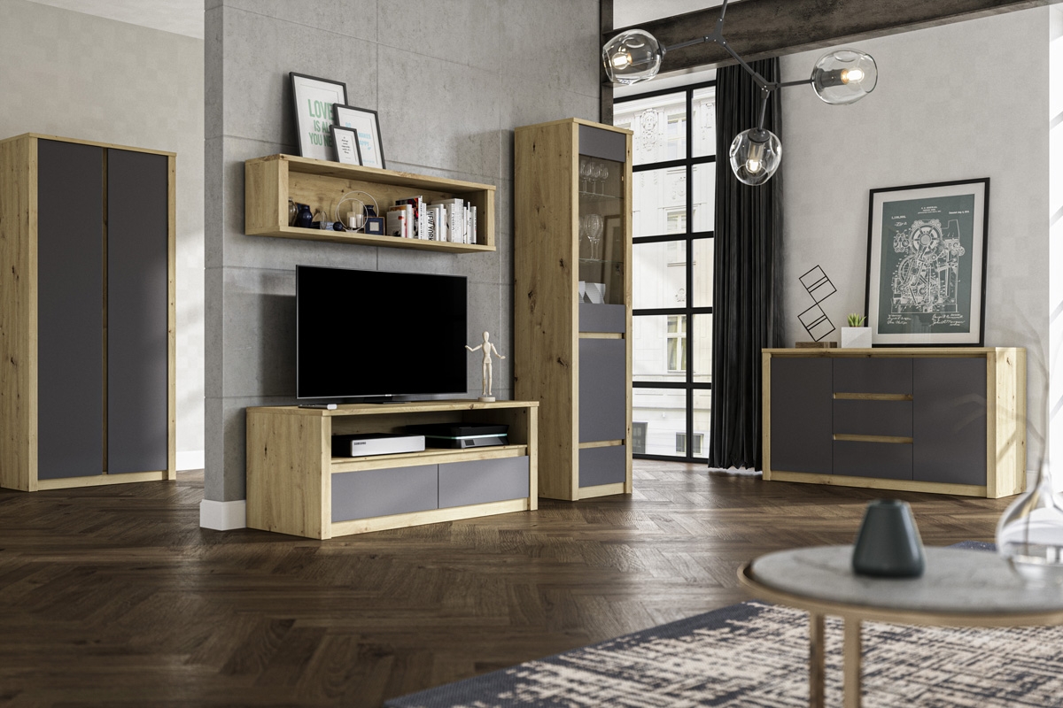 Komplet nábytku do obývacího pokoje Malta Dub artisan/Grey Komplet nábytku moderního