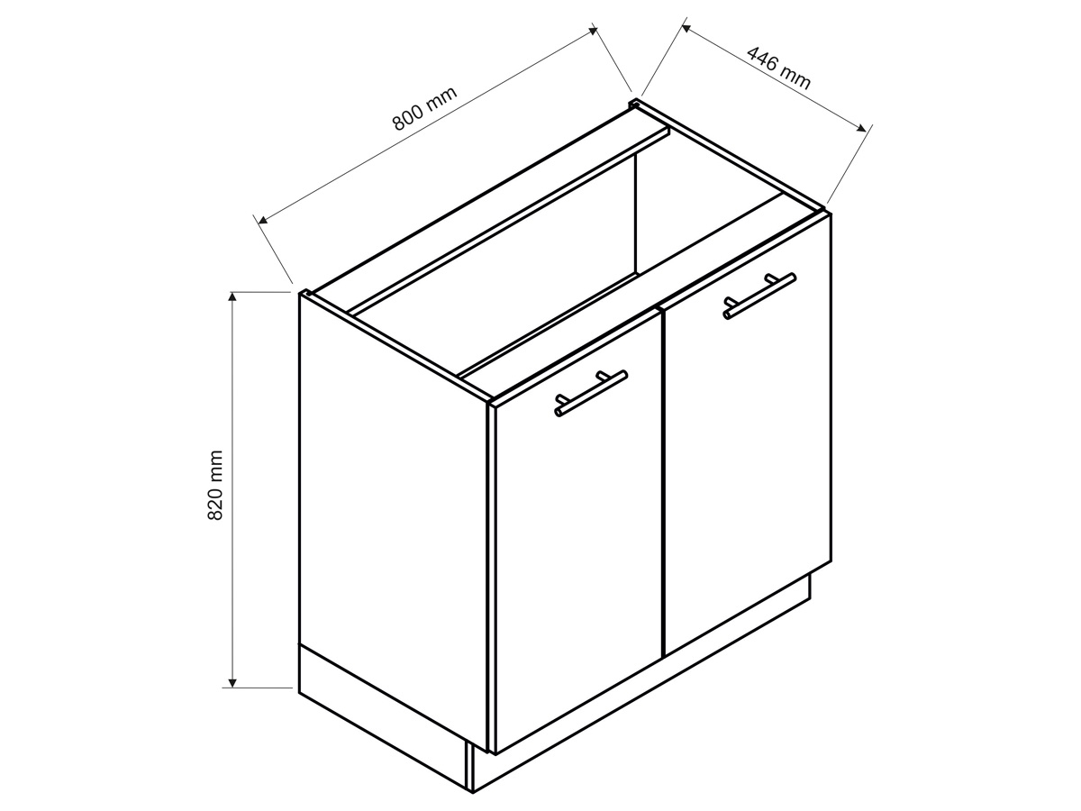 Clara D80 - Skříňka spodní dvoudveřová nábytek do kuchyně