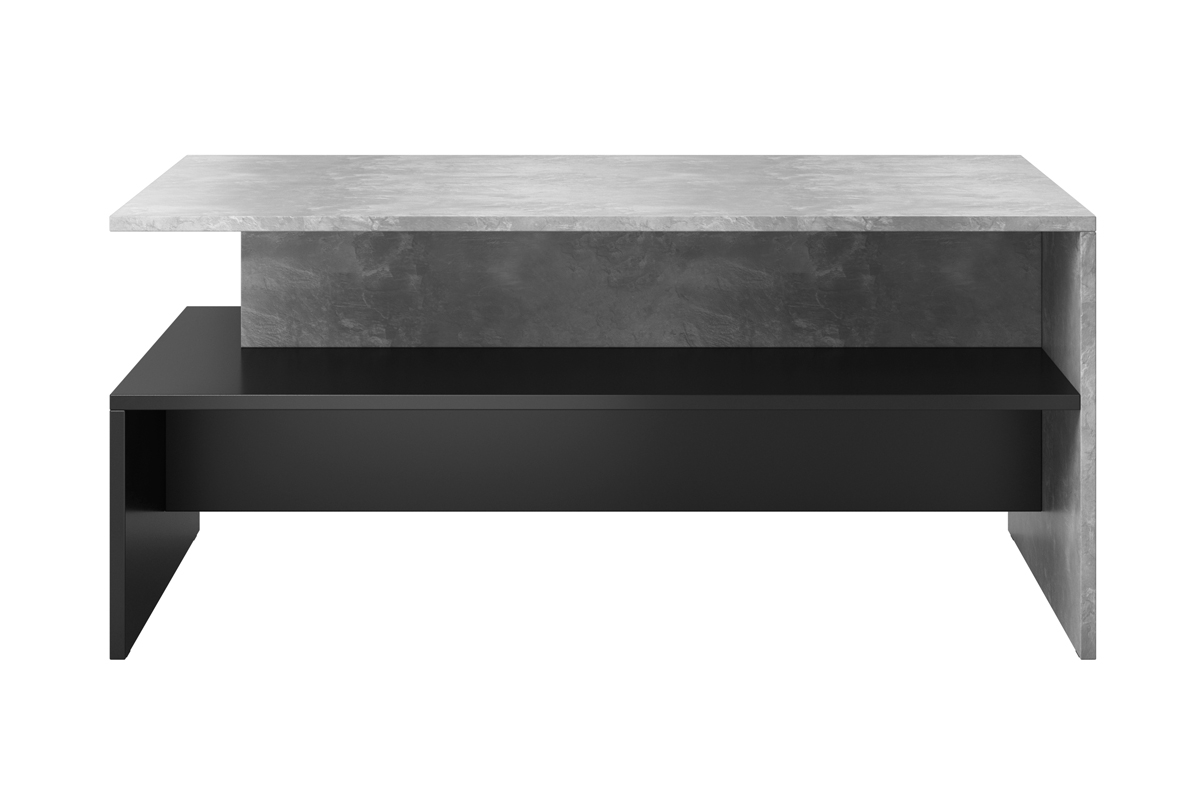 Stôlík kawowy Baros 99 - 100 cm - svetlý beton / Čierny  Konferenčný Stolík Baros 99 Svetlý betón - čierny