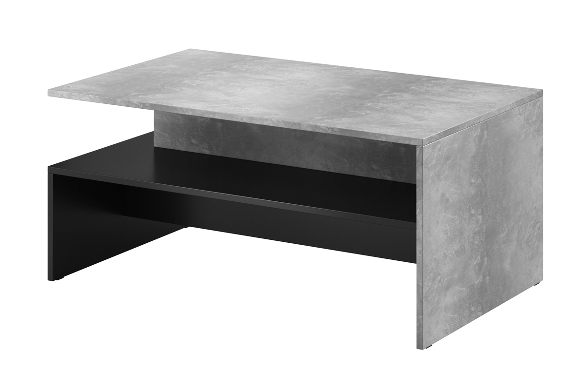 Baros 99 dohányzóasztal - világos betonszürke/fekete Konferenční stolek beton 