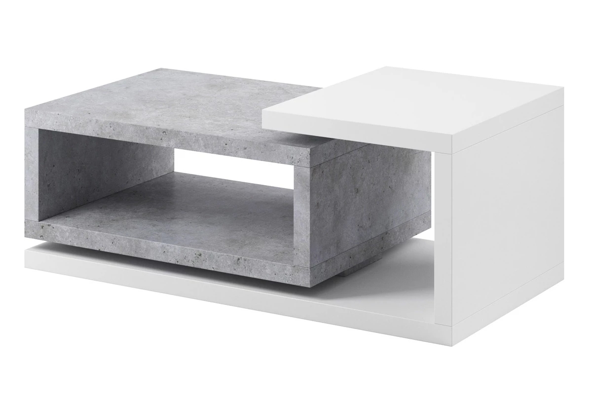 Komplet nábytku do obývacího pokoje Bota - Bílý / beton colorado Konferenční stolek do obývacího pokoje