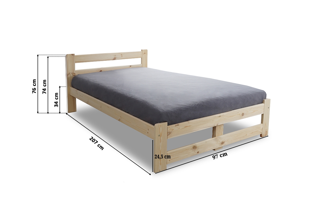 Postel do ložnice dřevěná 90x200 Garifik E3  postel do ložnice dřevěný90x200 Garifik E3 - Rozměry