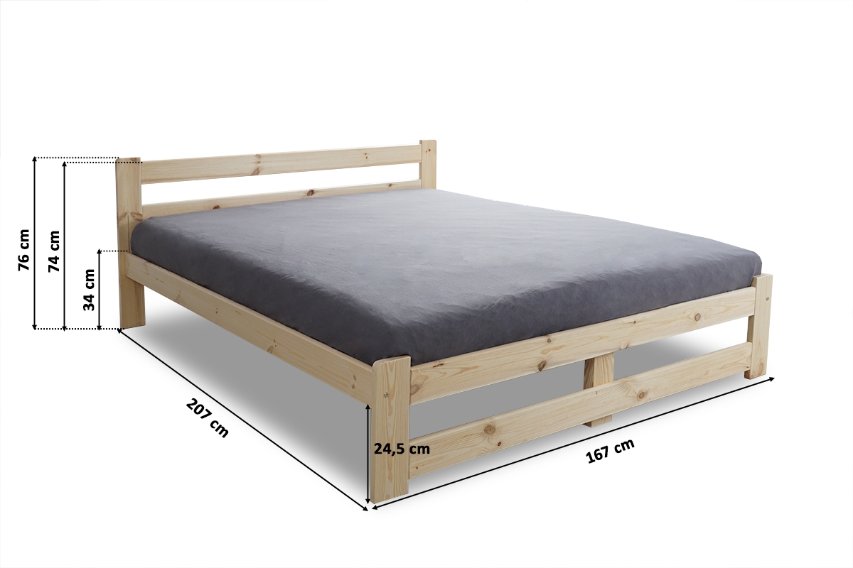 Drevená posteľ do spálne 160x200 Garifik E3 Drevená posteľ do spálne 160x200 Garifik E3 - Rozmery
