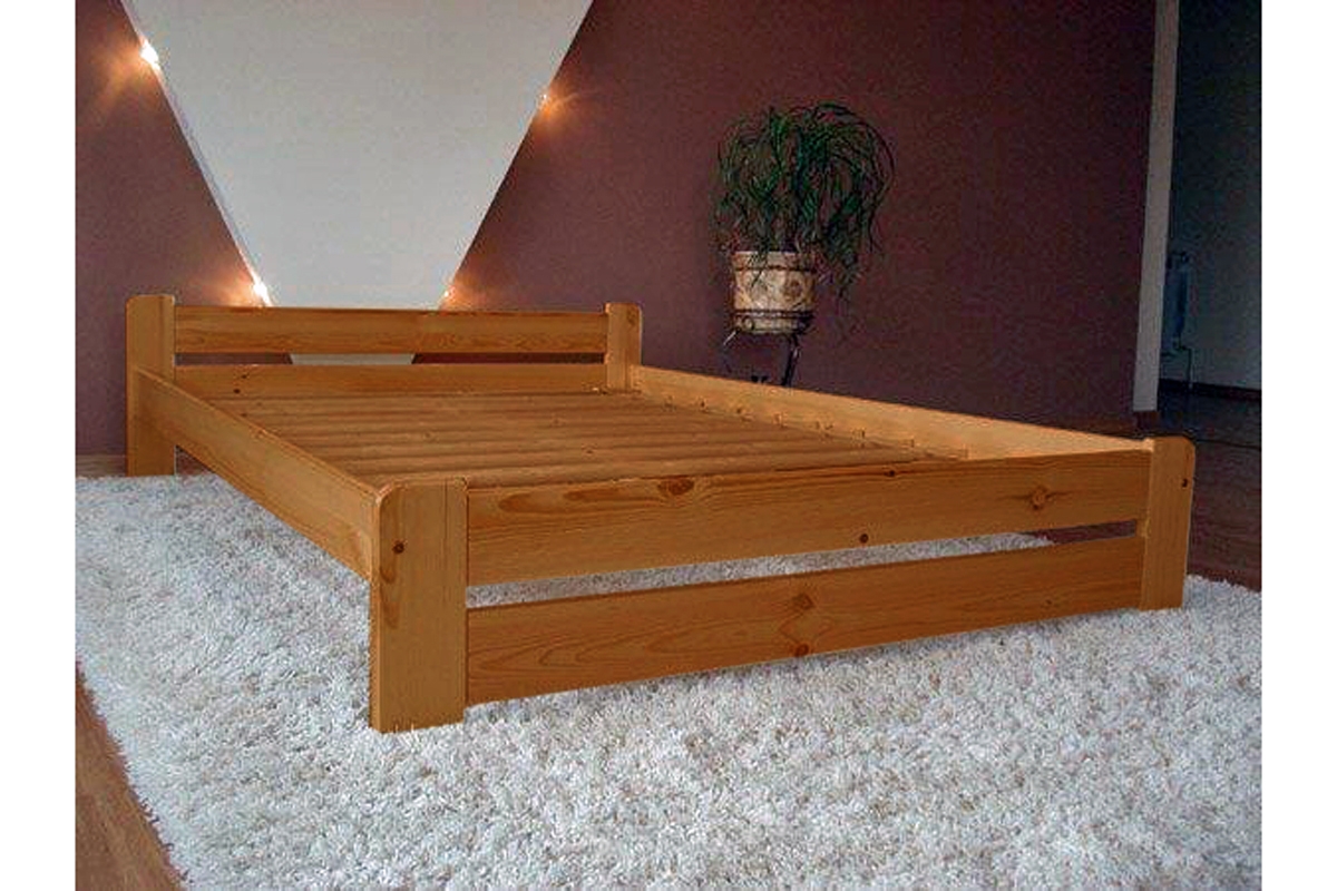 Postel do ložnice dřevěná 120x200 Simi E5 postel drewniane jednoosobowe 