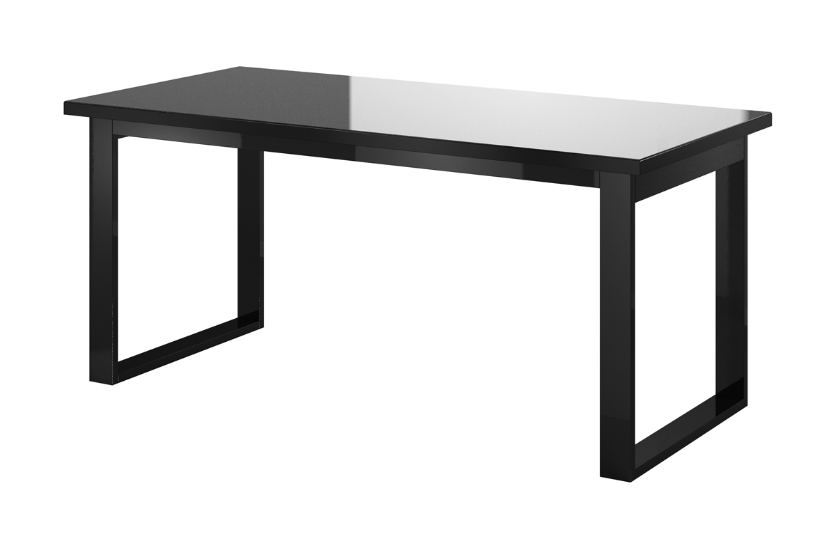 Rozkladany Stůl Helio 92 z metalowymi nogami 170-225x90 cm - Černý / černé Sklo Stůl do jídelny