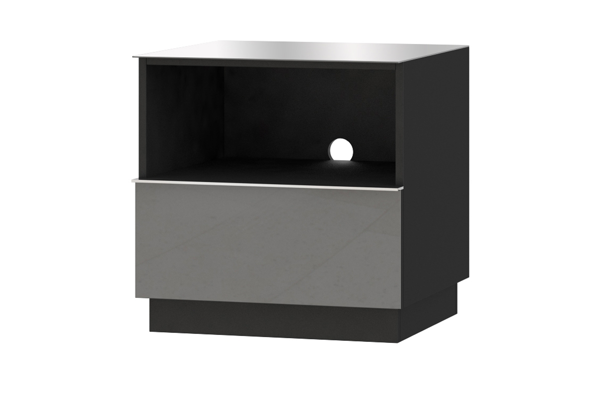 TV stolek Helio 37 modulární - černá / šedé sklo Skříňka tv