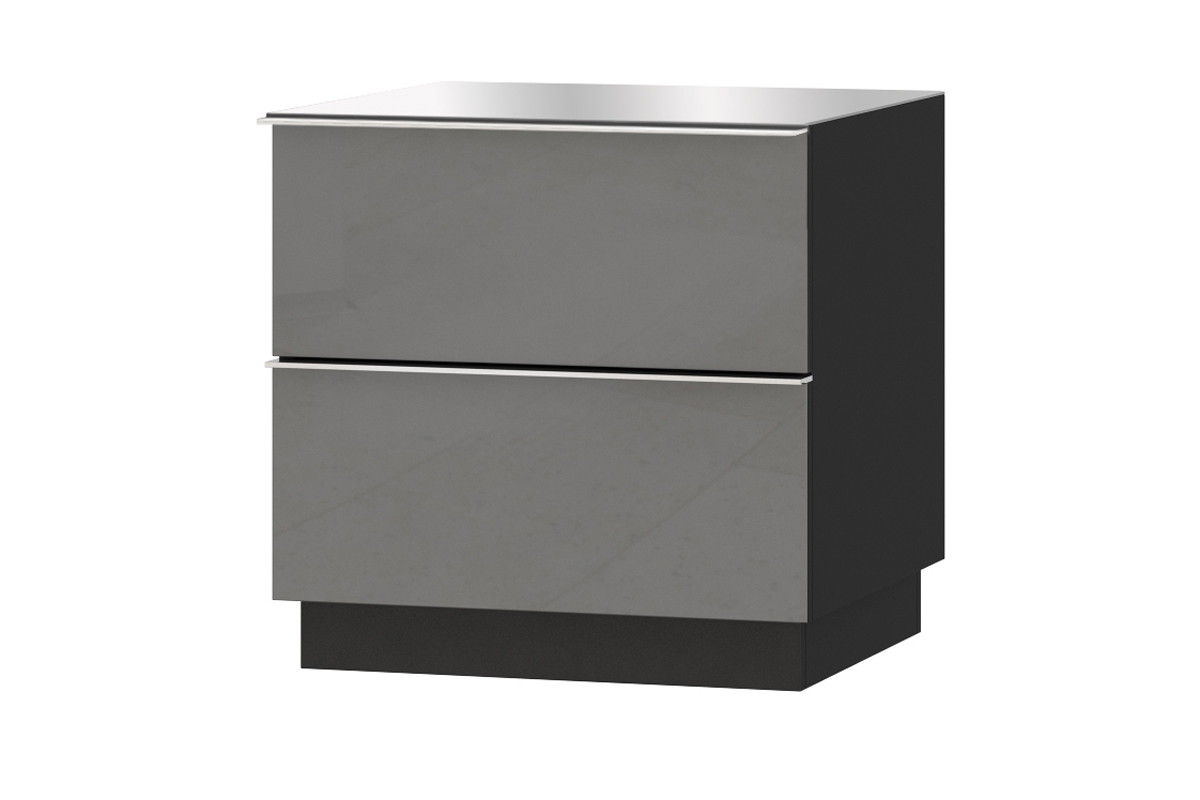 TV stolek Helio 38 modulární - černá / šedé sklo nábytek tv šedý 