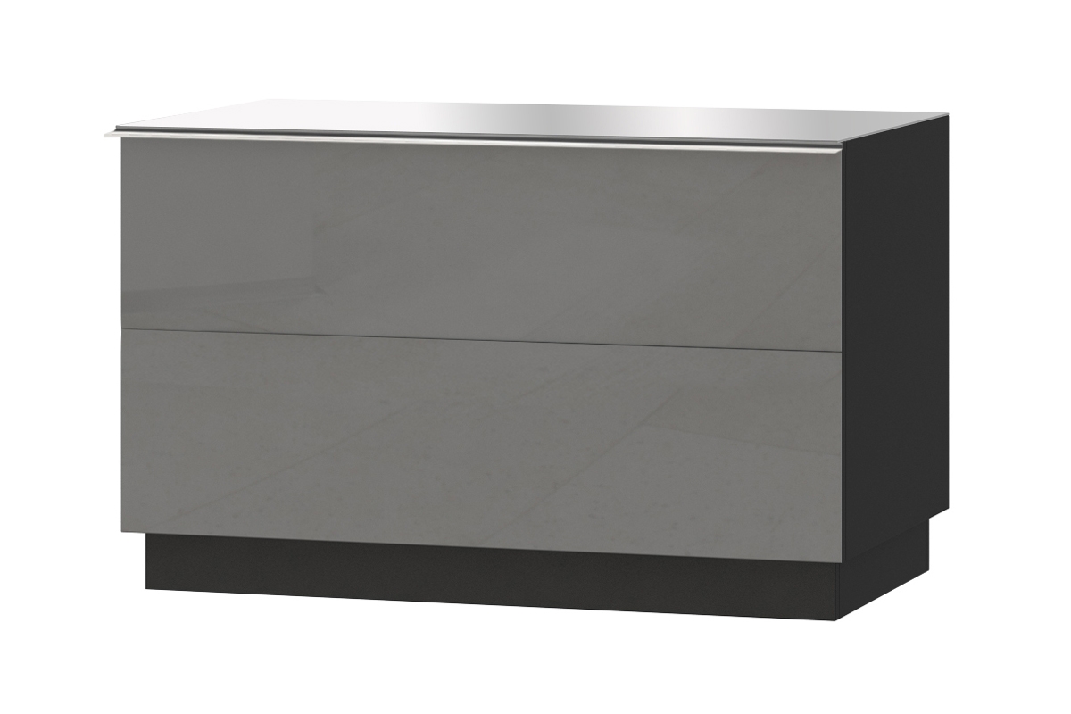 TV stolek Helio 39 výklopný modulární - černá / šedé sklo Skříňka tv