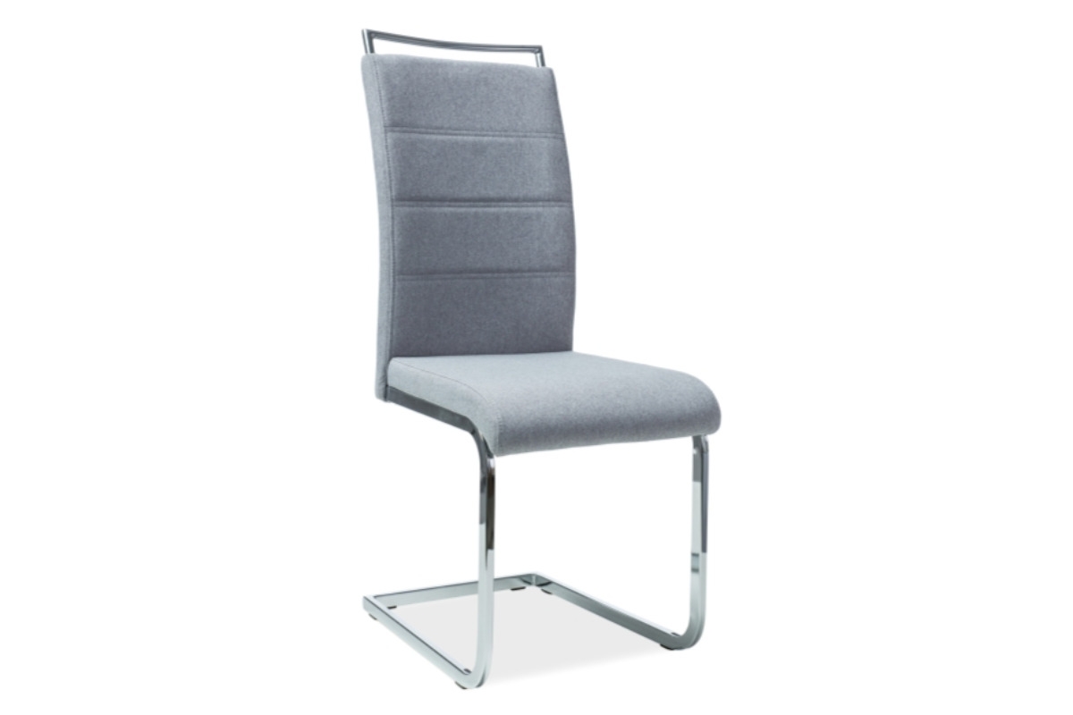 Komplet Stůl rozkládací Dallas (110-150)X75 - Bílý lak + 4 Židle H441 - šedý čal. 97  Efektní Židle