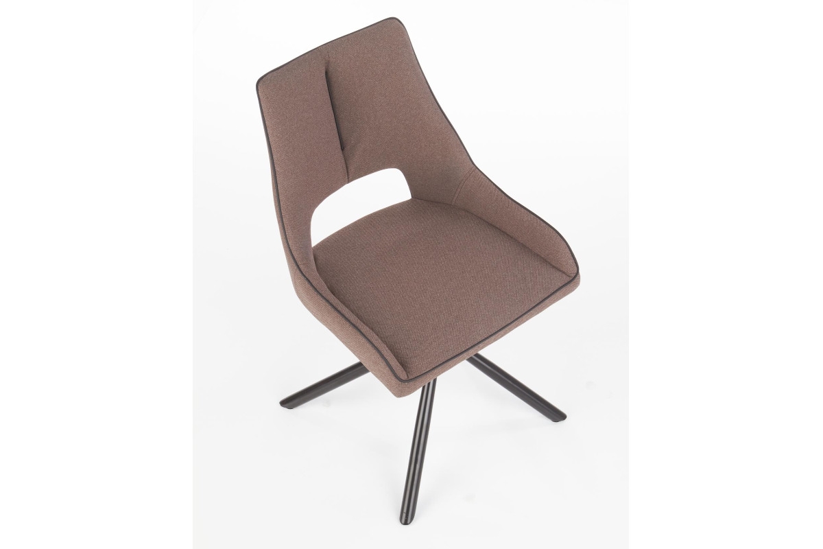 Komplet Stůl rozkládací Derrick - Dub přírodní/Černý + 4 Židle čalouněná K409 - Popelový Židle čalouněné K409 - popelový