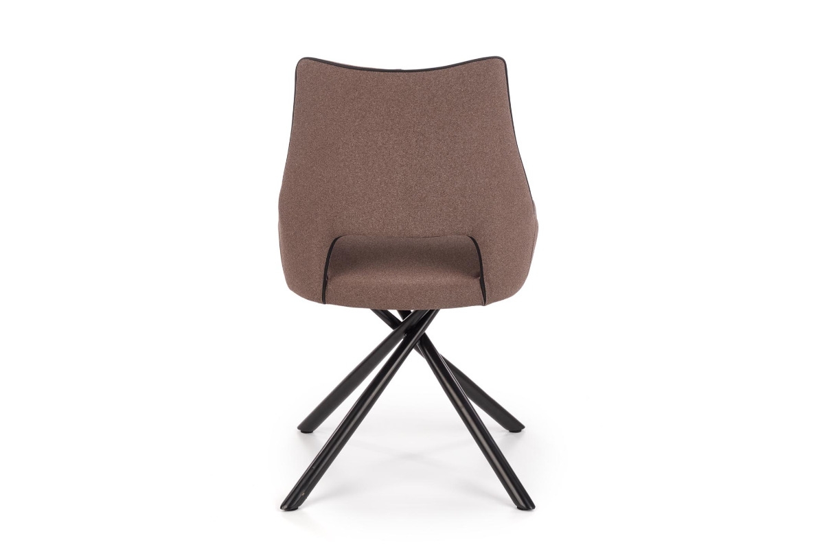 Masă Derrick - stejar natural/negru + 4 scaune tapițate K409 - gri moderní design