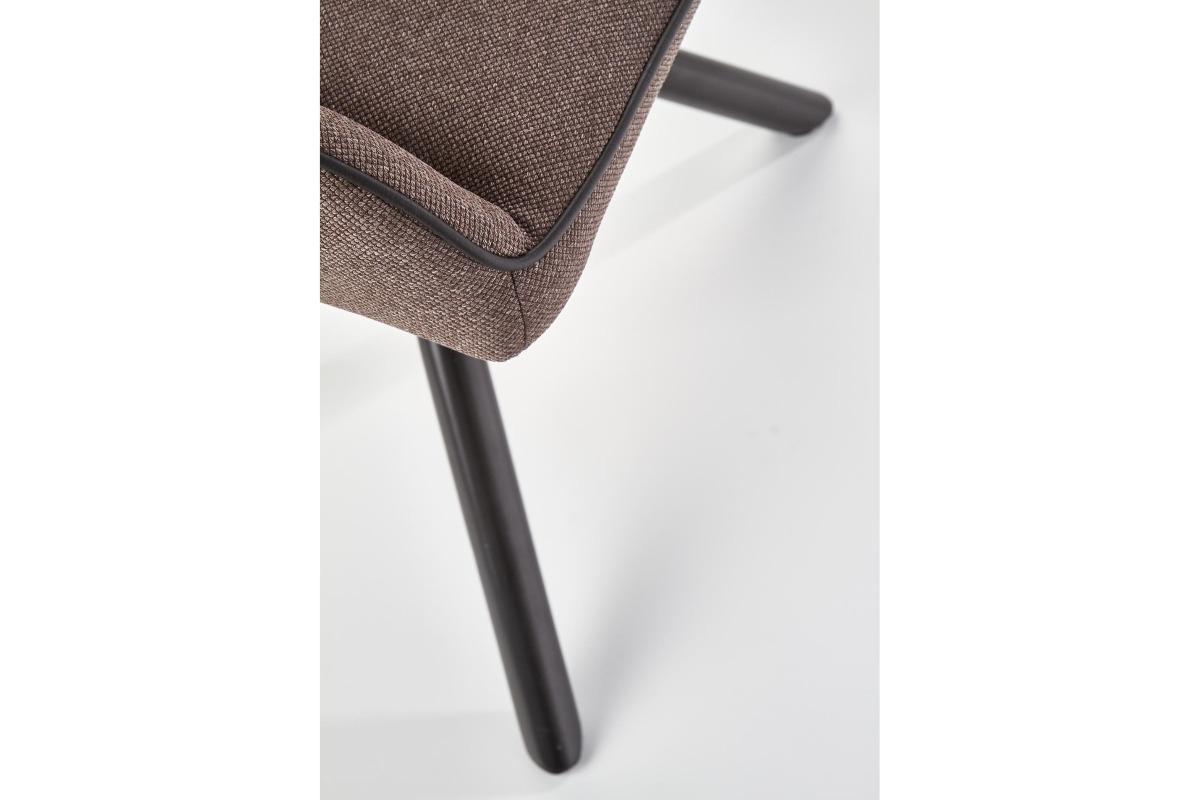 Komplet Stůl rozkládací Derrick - Dub přírodní/Černý + 4 Židle čalouněná K409 - Popelový stůl a 4 židle