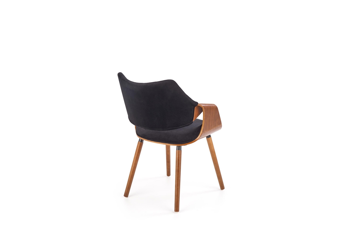 Set Masă de sufragerie Carmelo - nuc / negru + 3 scaune tapițate K396 - nuc / negru židle: lité dřevo, potahová látka