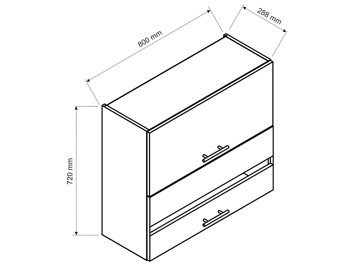Clara WS80 GRF/2 SP - Skříňka s odklápěcími čely kuchyňský nábytek