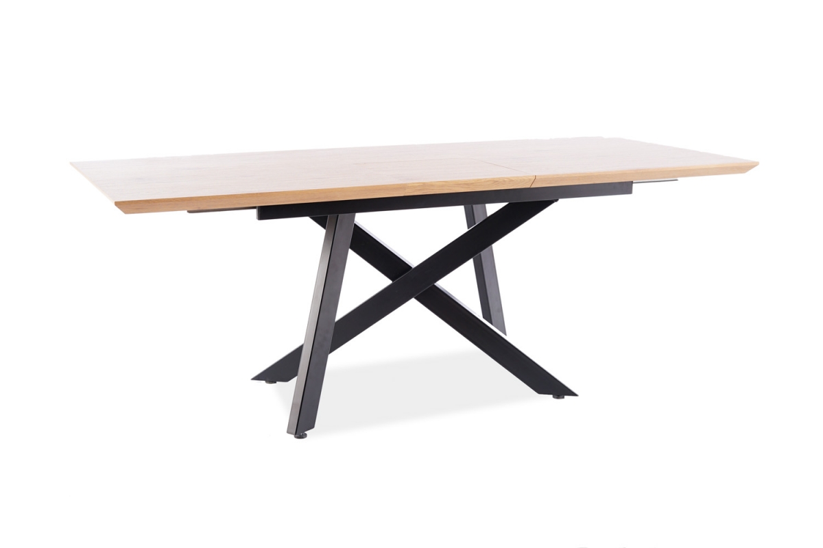 Stůl CAPITOL DUB/Černý Podstavec 160(200)X90 rozkládací Stůl do jídelny