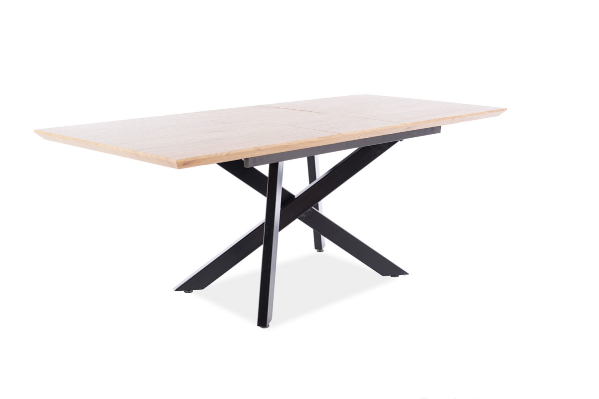 Stůl CAPITOL DUB/Černý Podstavec 160(200)X90 dřevo stůl s černým podstavcem