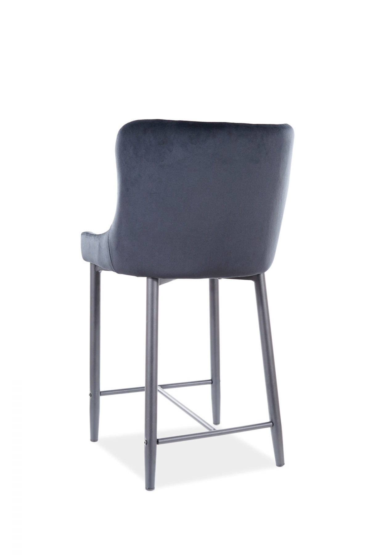 Barová židle COLIN B H-2 VELVET Černá konstrukce/šedý BLUVEL14 šedá čalouněná Barová židle