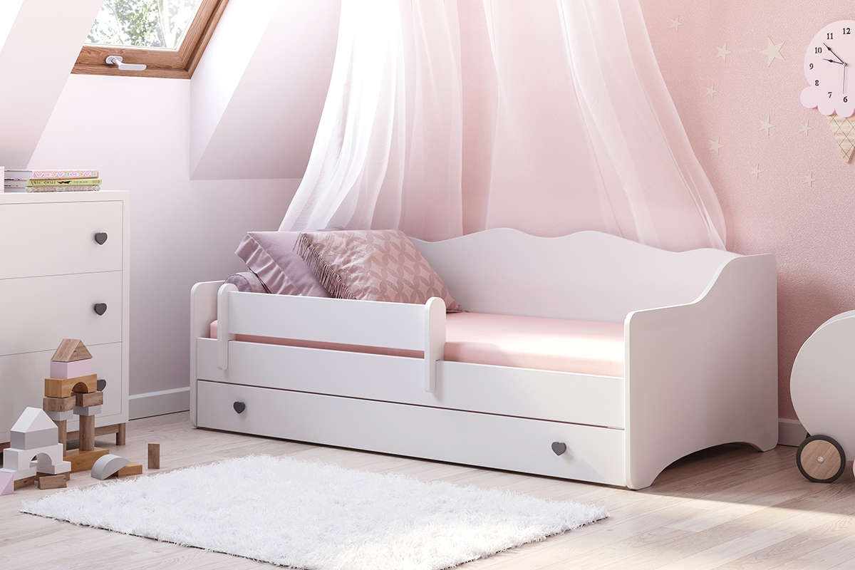 Dětská postel do jednu osobu Ellie biale postel do pokoje dzieciecego