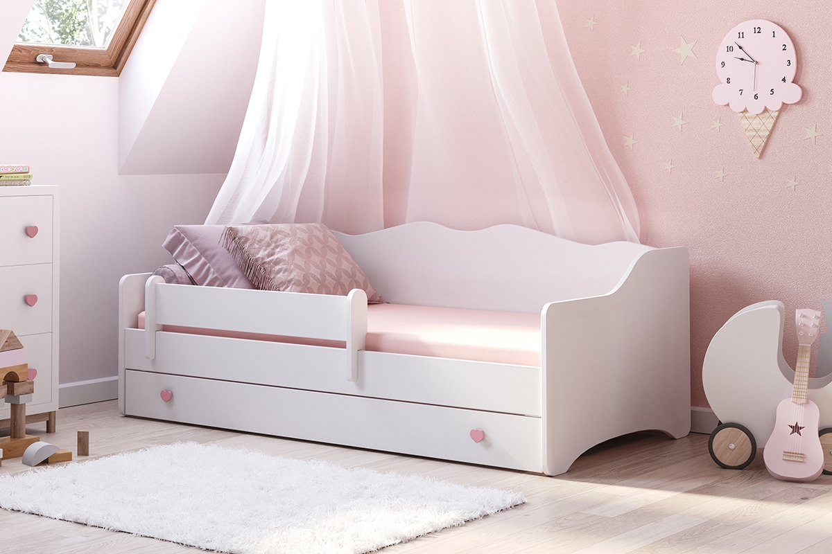 Dětská postel do jednu osobu Ellie biale postel dla dziewczynki