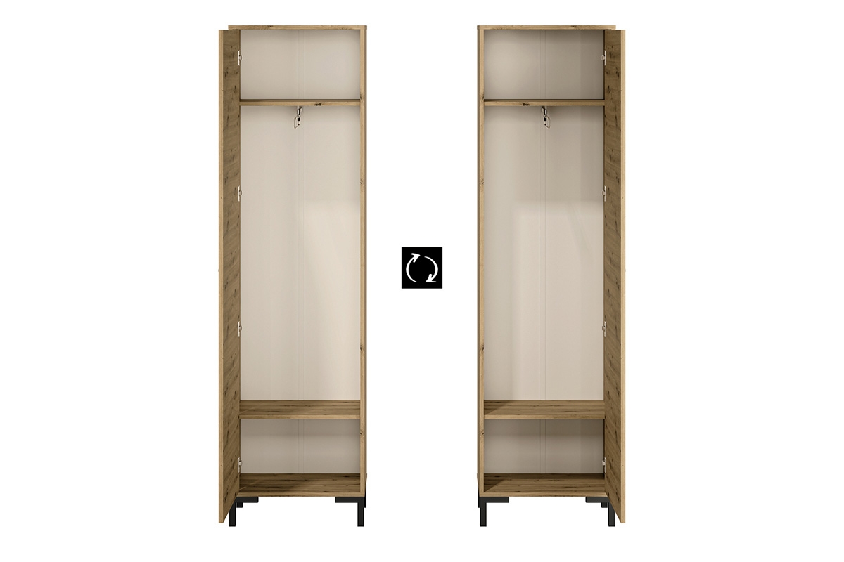jednodveřová skříň ubraniowa Nevio 01 - 55 cm - Dub artisan stylová a velmi praktická skříň