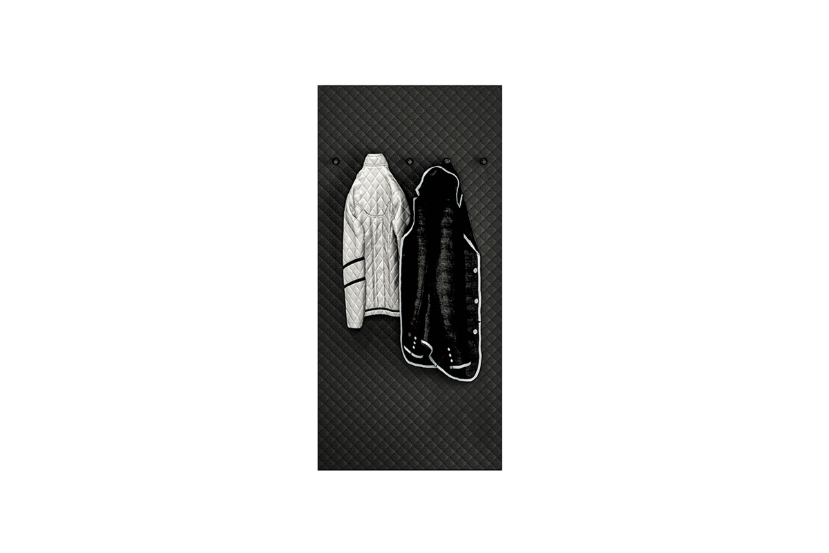 Cuier Nevio 06 tapițat pentru haine - negru věšák do předsíně
