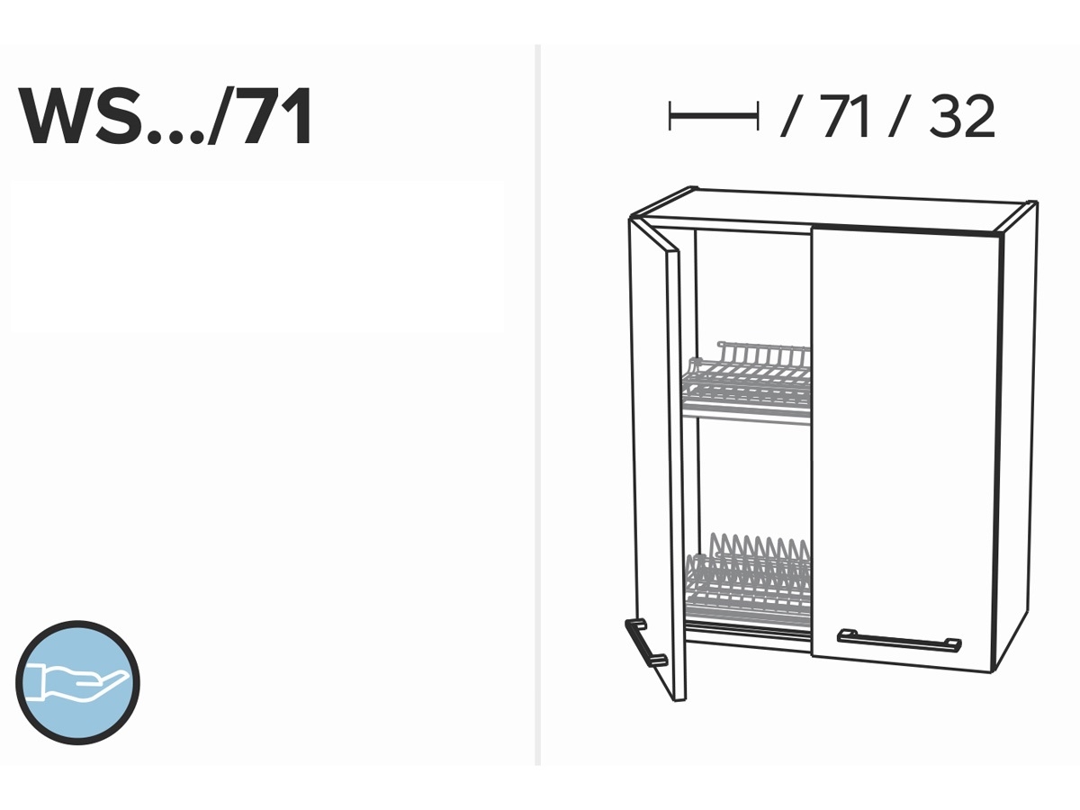 KAMMONO WS60/71 - Skříňka závěsná suszarkowa - P2 i K2 BLACK skříňka kuchyňská