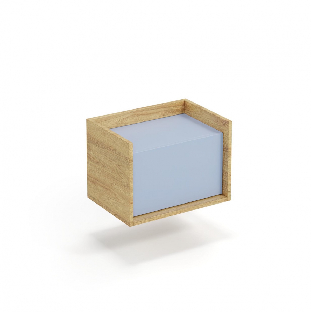 Skříňka Mobius 1D - hikora přírodní / modrý horizont mobius skříňka nízká 1D korpus: hikora přírodní, přední části - modrý obzor