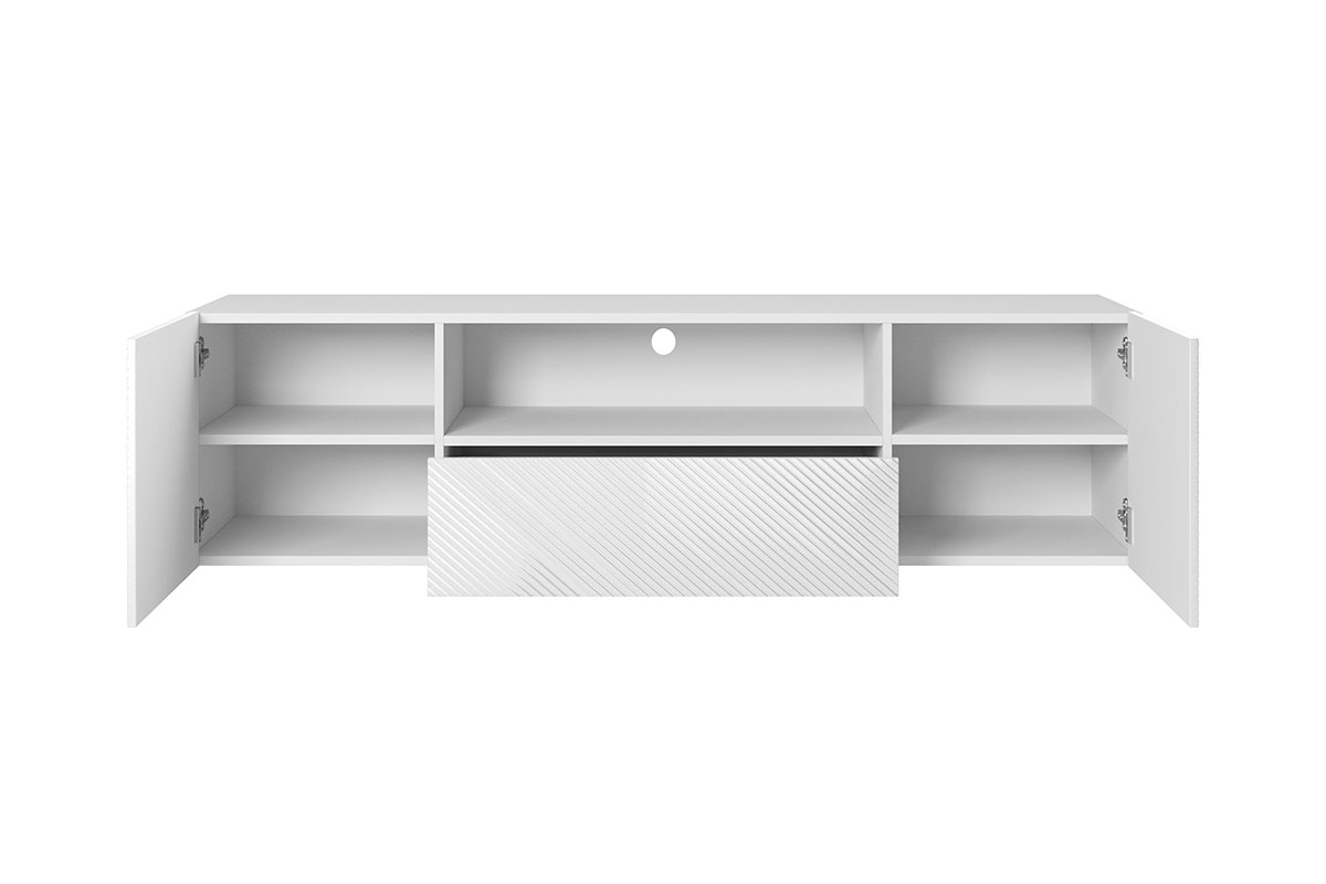 Skříňka tv závěsná Asha 167 cm - Bílý lesk Skříňka rtv pro obývacího pokoje