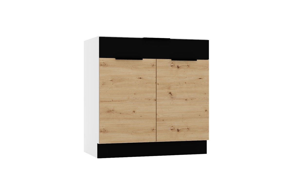 Komplet nábytku kuchynského Elena 260cm - Dub artisan / Čierny Grášok Elena D80 S/1 - dolná skrinka dvojdverová z szuflada