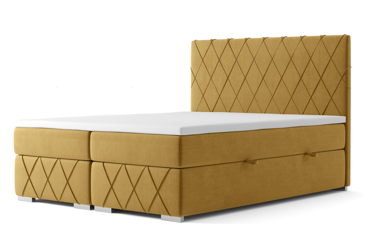 Boxspring posteľ s úložnými priestormi Feba 140x200 Žlté posteľ do spálne 