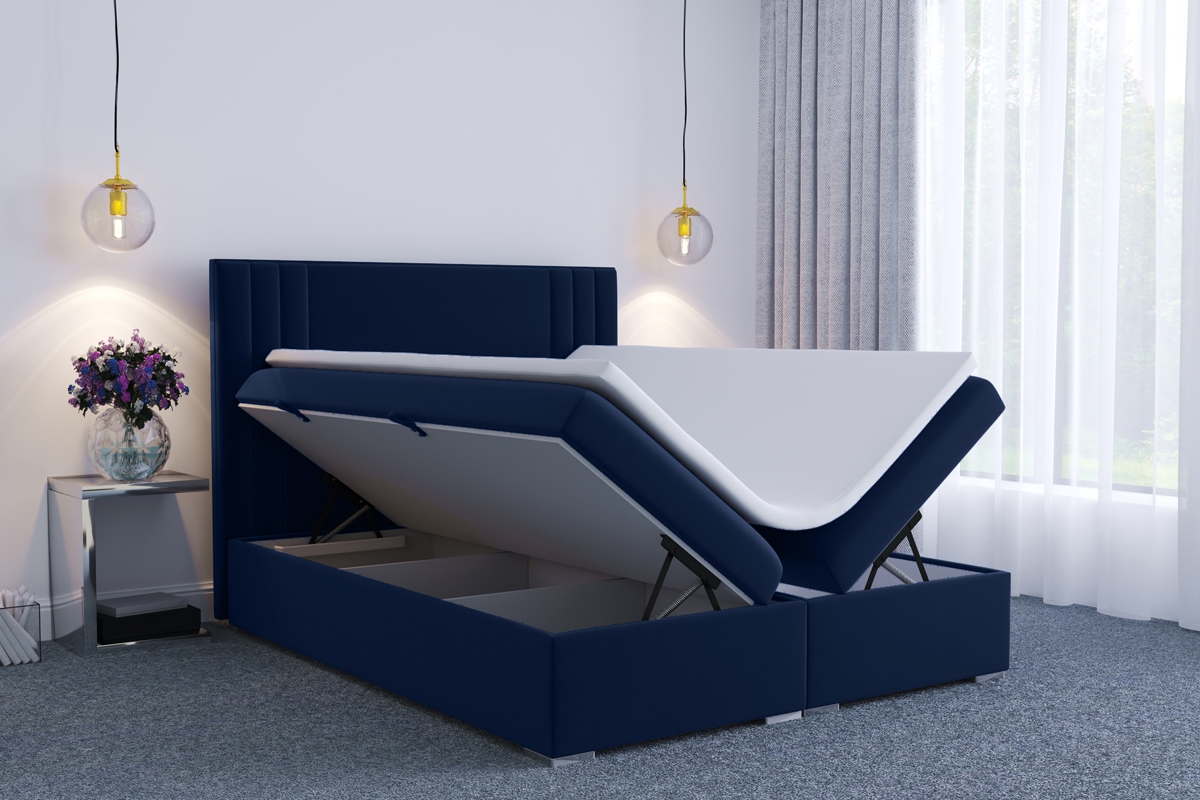 Boxspring postel Cyntia 140x200 postel do ložnice s úložným dostorem na ložní prádlo
