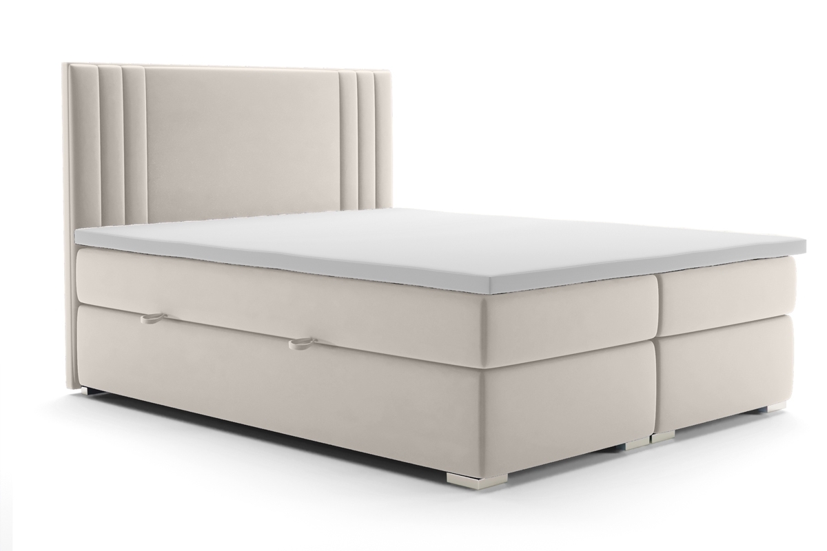 Boxspring posteľ Cyntia 160x200 čalúnená, wysokie wezglowie 