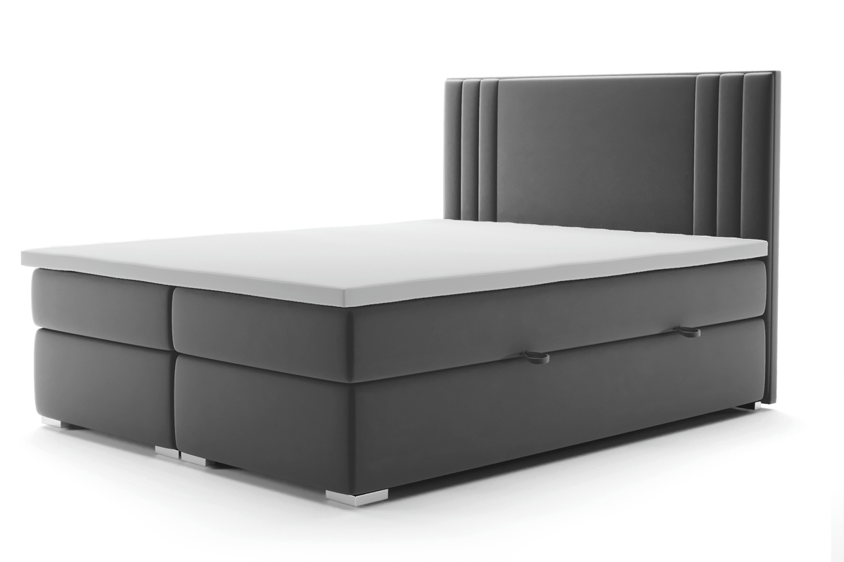 Boxspring postel Cyntia 180x200 šedý postel čalouněné 
